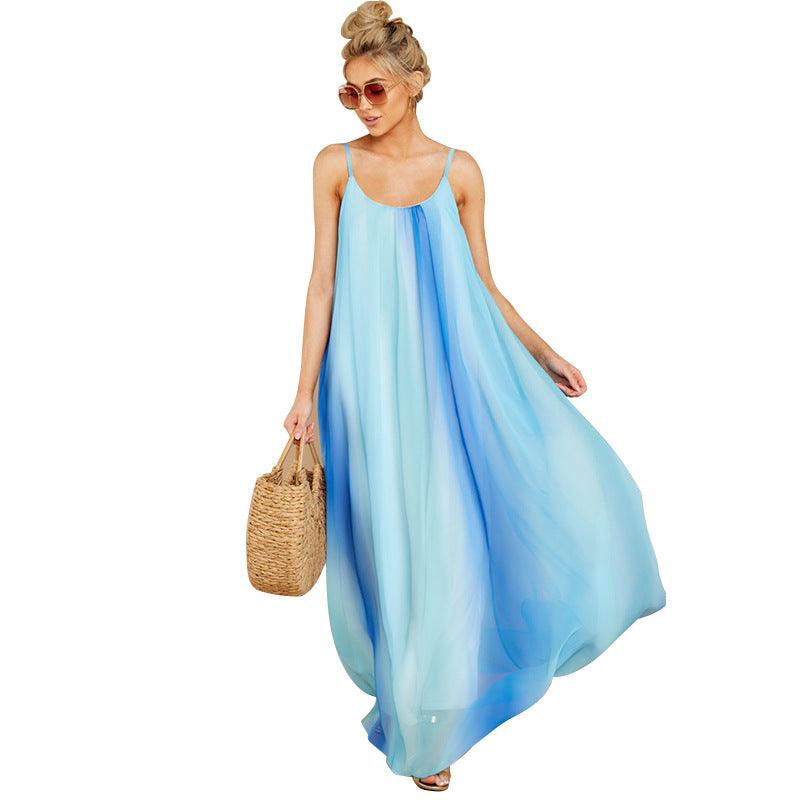 Women's Sexy Gradient Chiffon Strap Beach Dress - Elite Essence Store