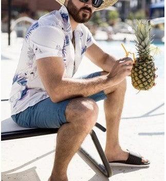 Summer Vacation Beach Short Sleeve Men's Printed Hawaiian Shirt - Elite Essence Store