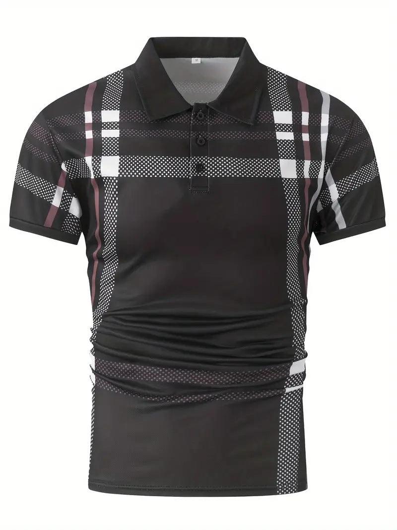 Business Plaid Slim Fit Polo Shirt - Elite Essence Store