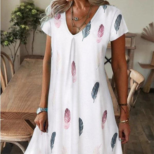 Women's Printed Loose Dress - Elite Essence Store