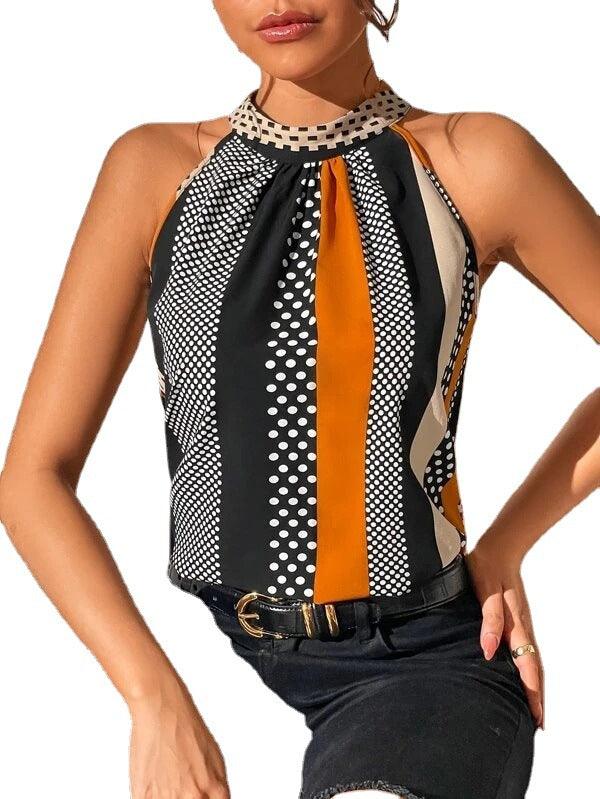 Women's Polka Dot Color Matching Camisole - Elite Essence Store