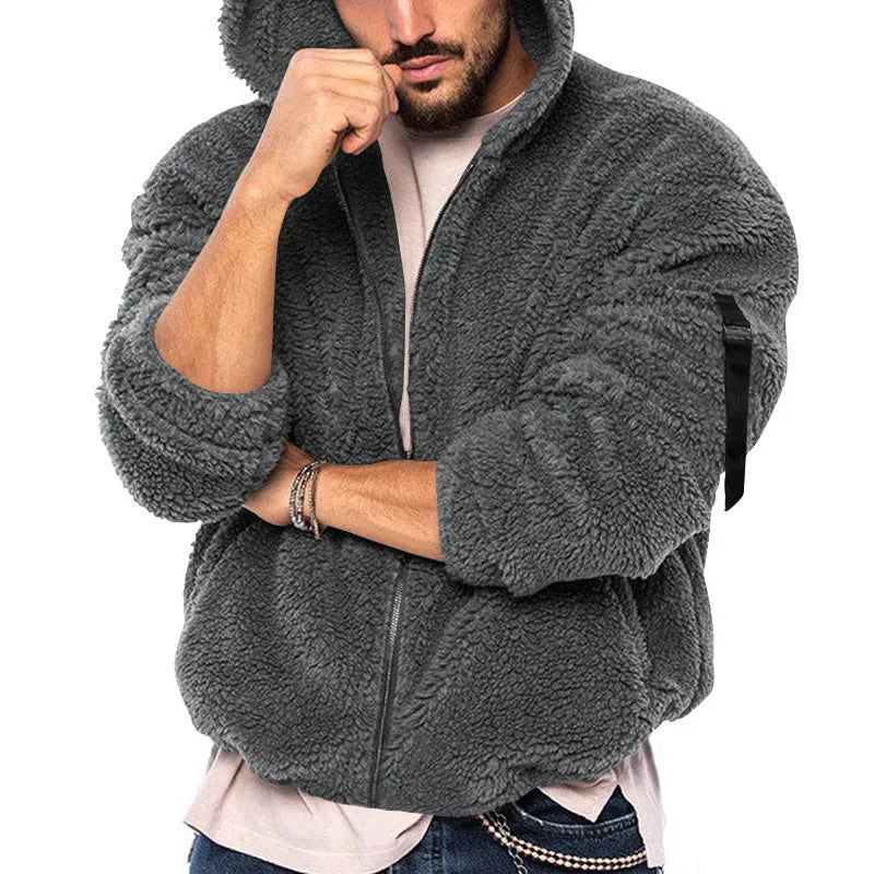 Men's Winter New Double-sided Bejirog Warm Hooded Zipper Casual Jacket Coat