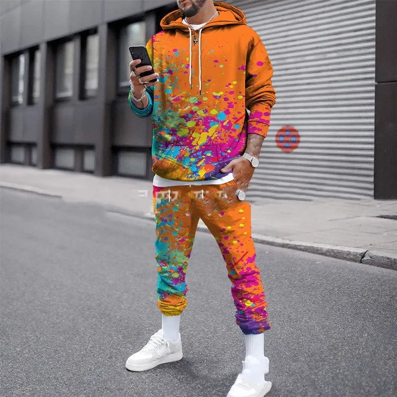 Colorful 3D Number Splash Camouflage Printing Suit