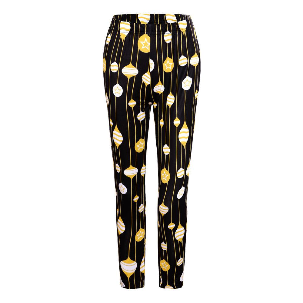 Christmas Costume Printed Slim-fit Trousers - Elite Essence Store