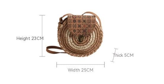 Seaside Holiday Small Crossbody Round Bag Round Cake Straw Bag - Elite Essence Store