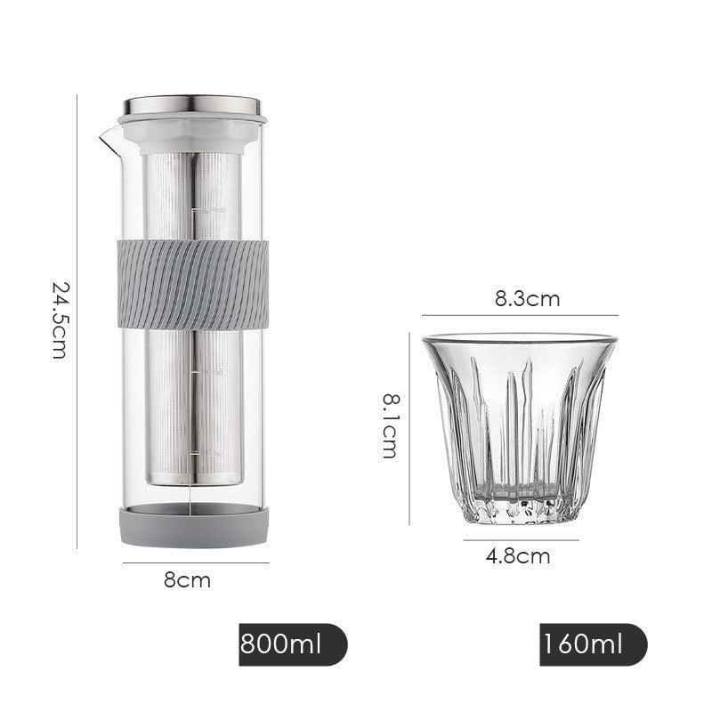 Ice Drip Coffee Pot Silicone Base Coffee Cold Extraction Pot For Kitchen Bar Cold Brew Coffee Maker Juice Tea Filter Glass Pot - Elite Essence Store