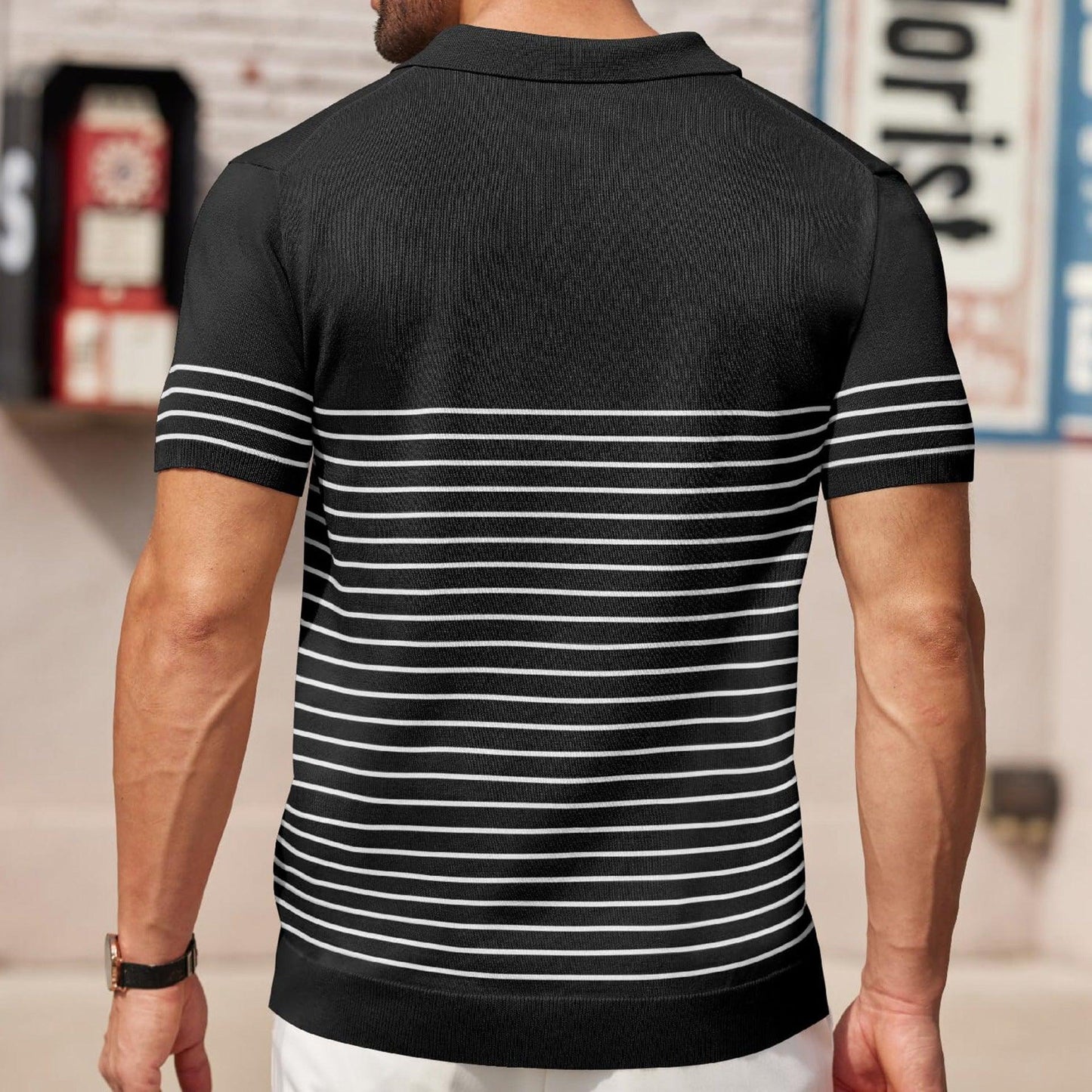 Men's Casual Non-Pilling Striped Sweater - Elite Essence Store