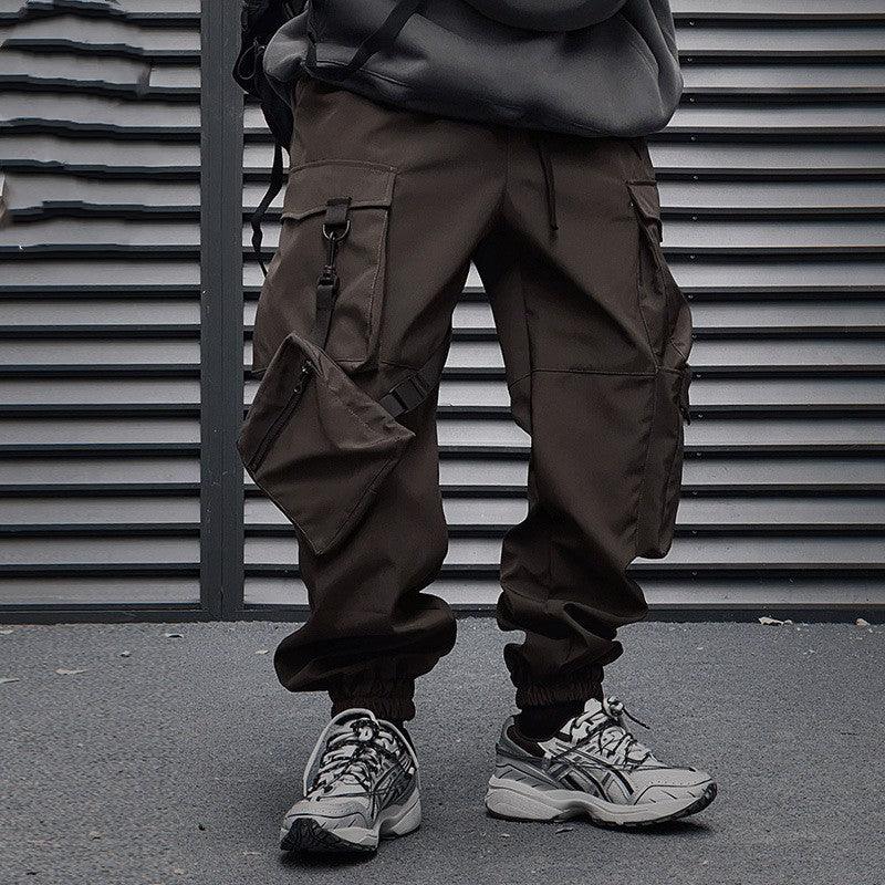 Men's Loose Casual Pocket Trousers With Ribbon Cargo Jogger Pants - Elite Essence Store