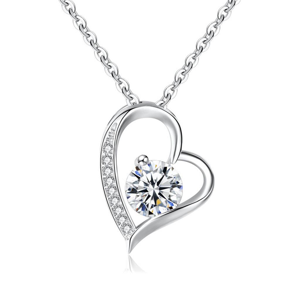 S925 Silver Heart-shaped Necklace For Women - Elite Essence Store