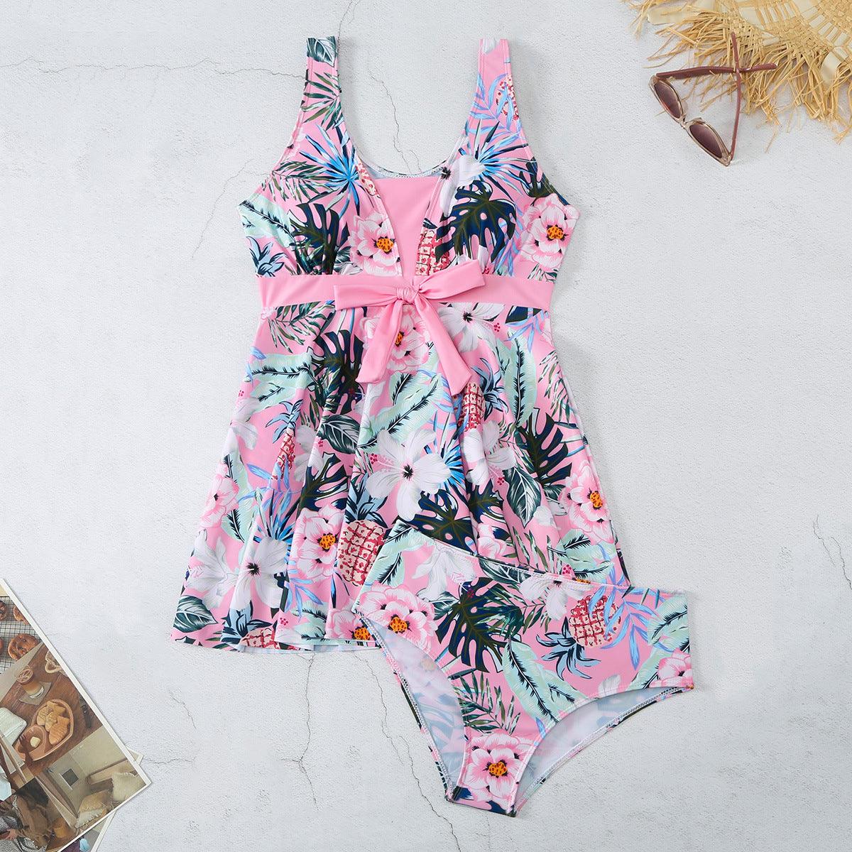 Women's V-neck Printed Split Bikini Swimsuit - Elite Essence Store