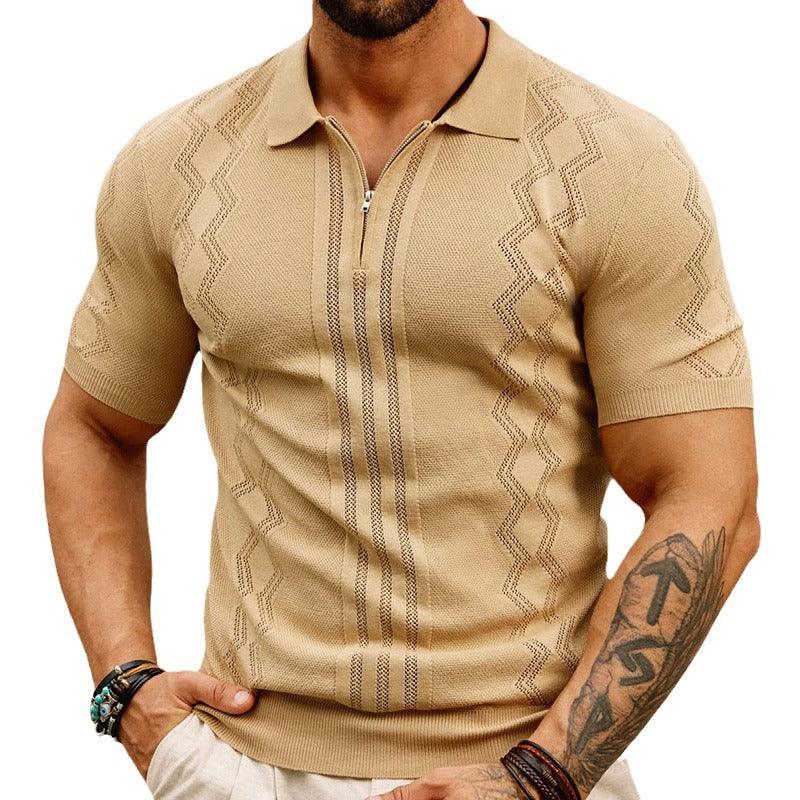 Men's Business Casual Knitted Polo Shirt - Elite Essence Store