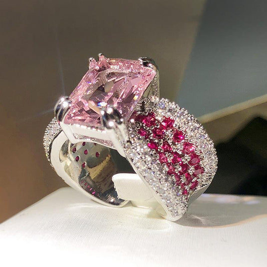 Women's Pink Diamond Ring With Personalized Opening - Elite Essence Store