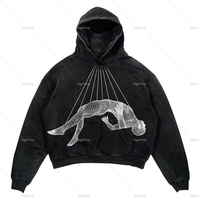 Men's And Women's Fashion Punk Design Fleece Printed Hoodie - Elite Essence Store