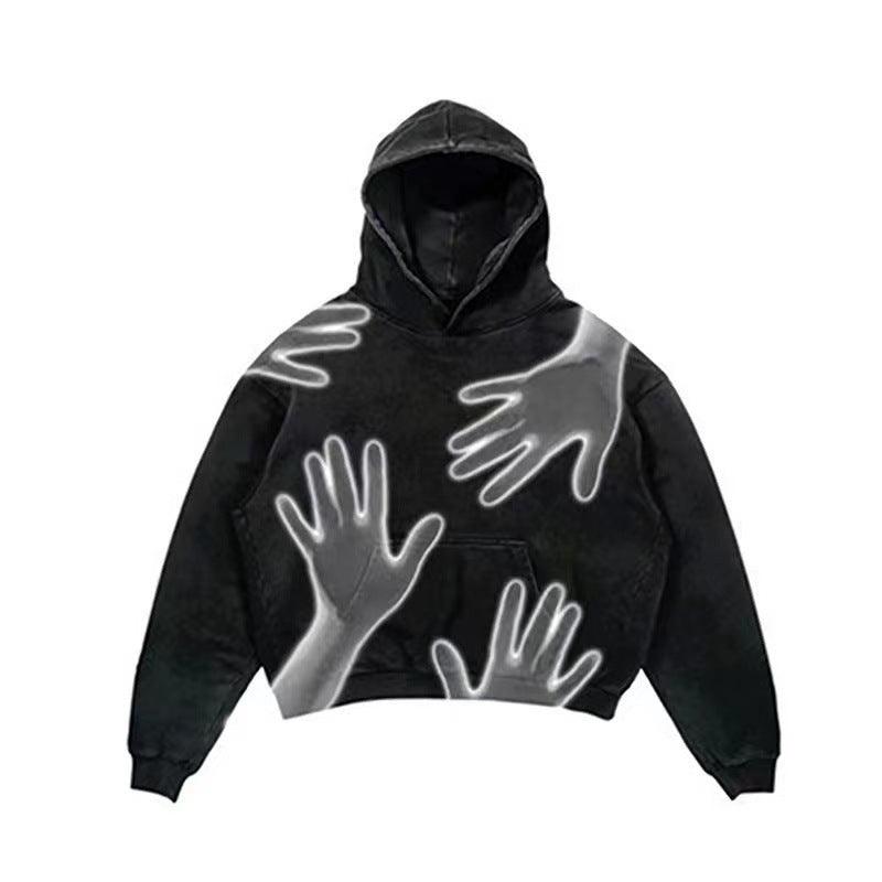 Men's And Women's Fashion Punk Design Fleece Printed Hoodie - Elite Essence Store