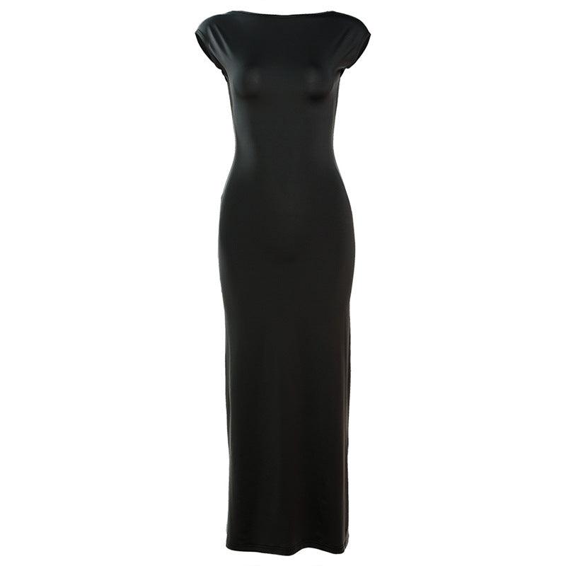 Fashion One-word Hollow Backless High Waist Slim Fit Dress - Elite Essence Store