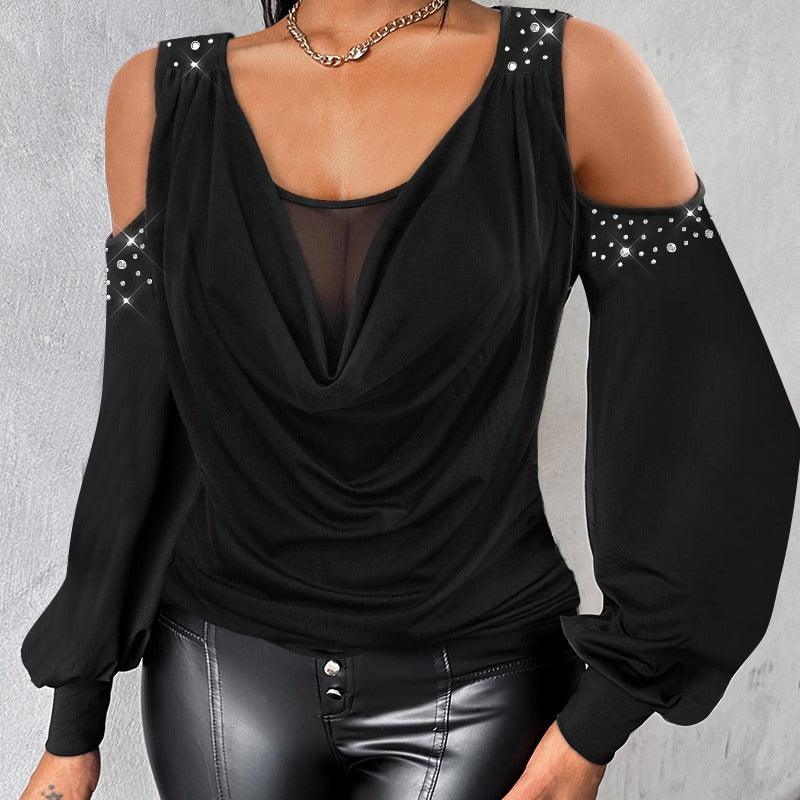 Women's Off-the-shoulder Long Sleeve Top - Elite Essence Store