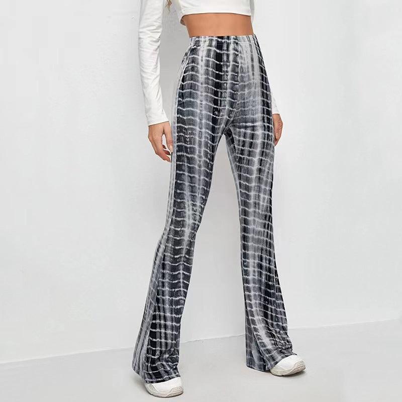 Women's Tight Retro Print Bootleg Pants - Elite Essence Store