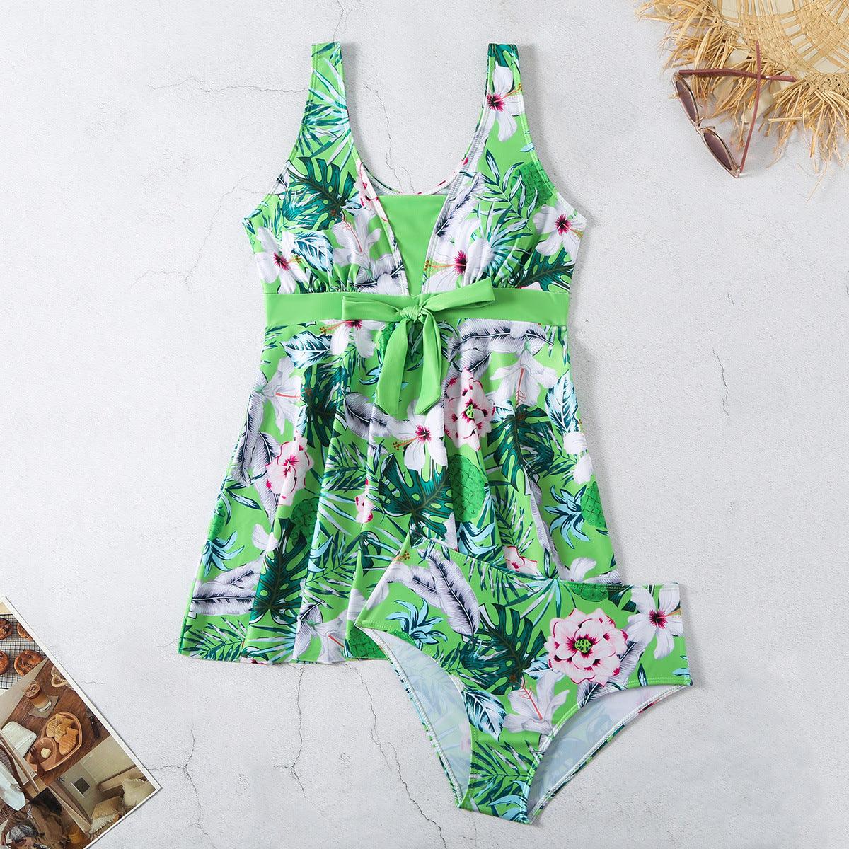 Women's V-neck Printed Split Bikini Swimsuit - Elite Essence Store