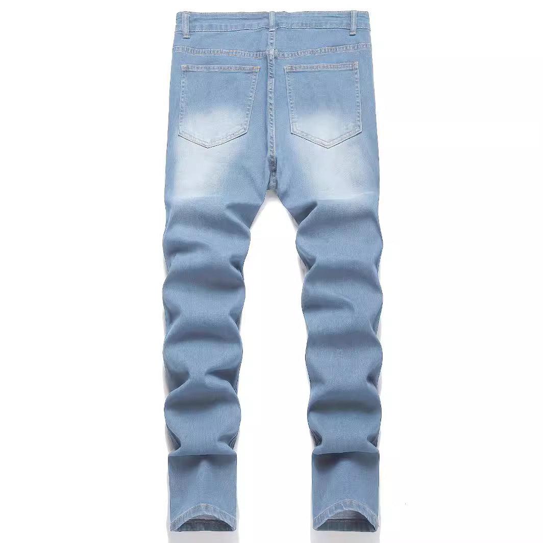 European And American Fashion Worn-out Patch Men's Jeans - Elite Essence Store