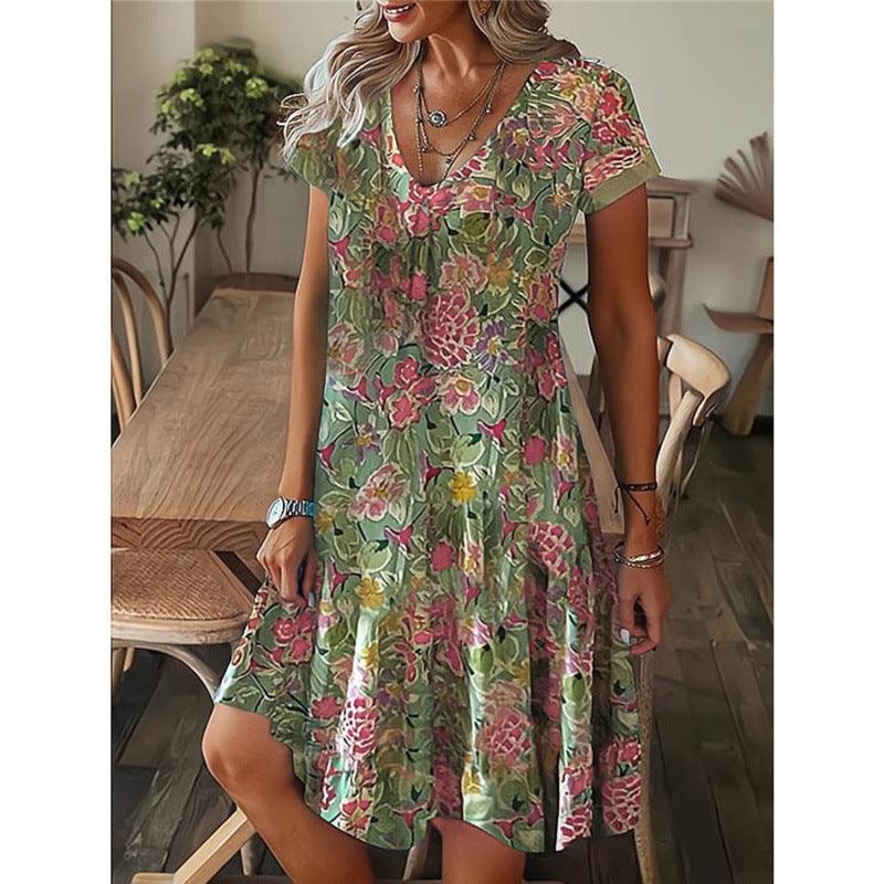 Women's Printed Loose Dress - Elite Essence Store