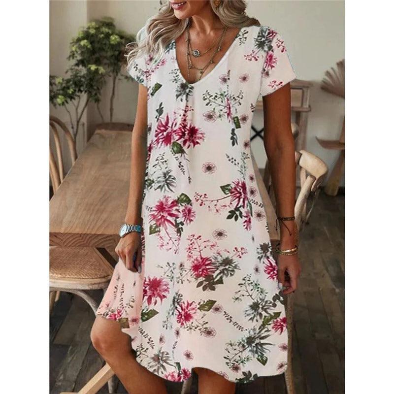 Women's Printed Loose Dress - Elite Essence Store