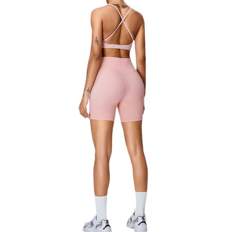 Women's Fashion Belly Contracting Hip Lifting Yoga Shorts Suit - Elite Essence Store