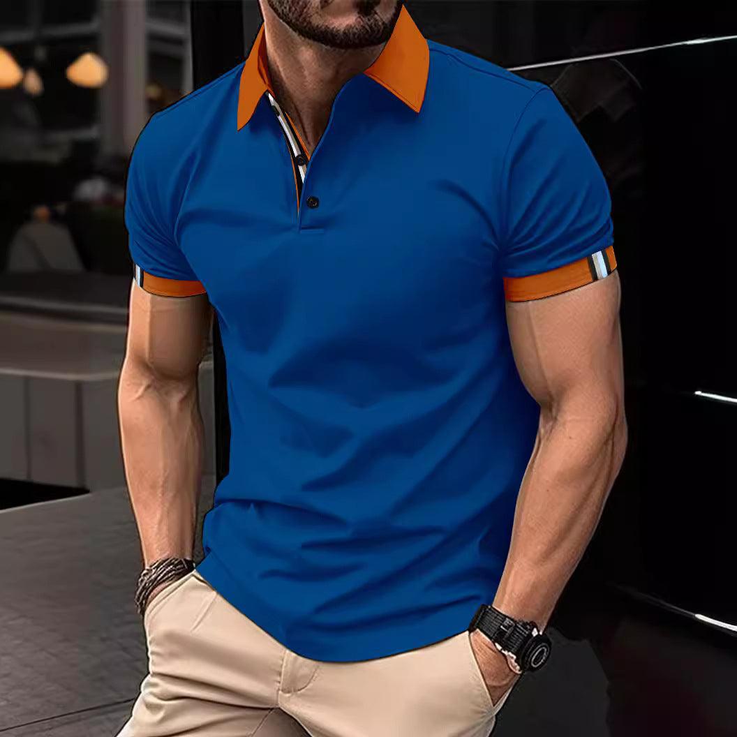 Men's Casual Button Solid Color Short Sleeves - Elite Essence Store