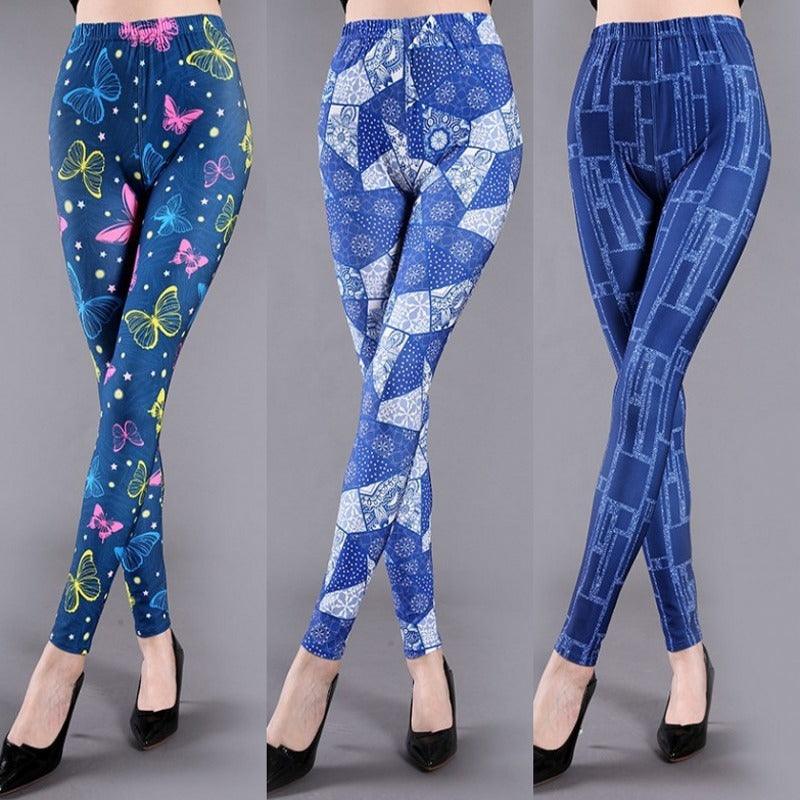 Spring And Summer Milk Silk Printed Leggings For Women - Elite Essence Store