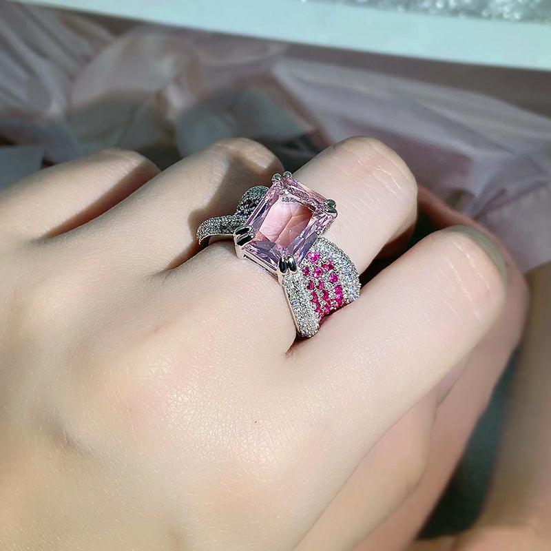 Women's Pink Diamond Ring With Personalized Opening - Elite Essence Store