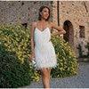 V-neck Strap Feather Stitching Dress - Elite Essence Store