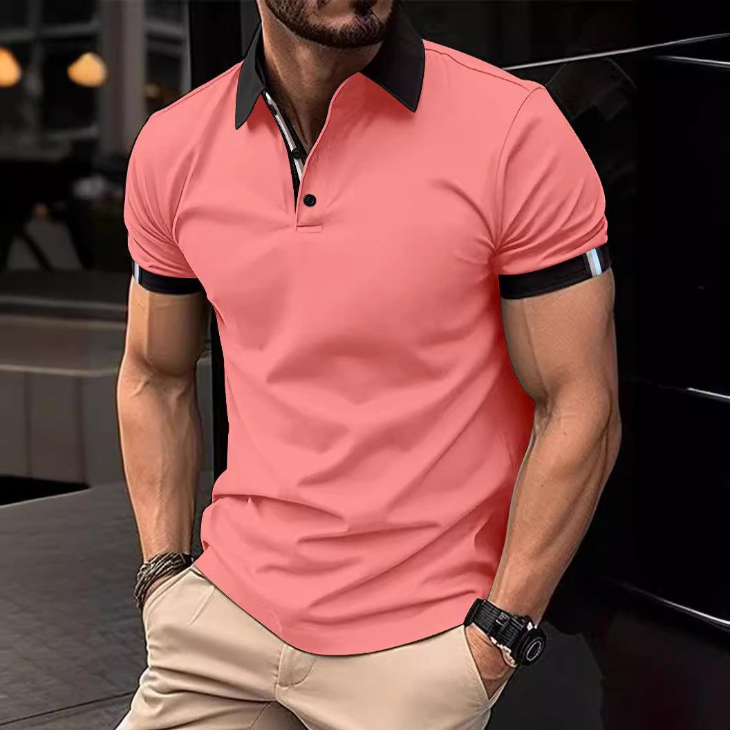 Men's Casual Button Solid Color Short Sleeves - Elite Essence Store