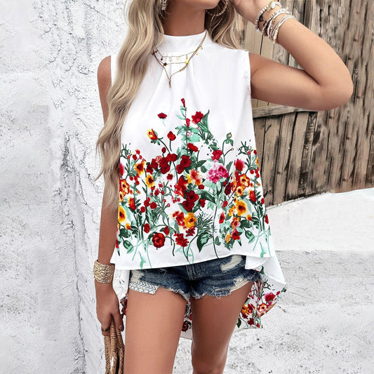 Women's Fashion Temperament Leisure Printed Sleeveless Top - Elite Essence Store