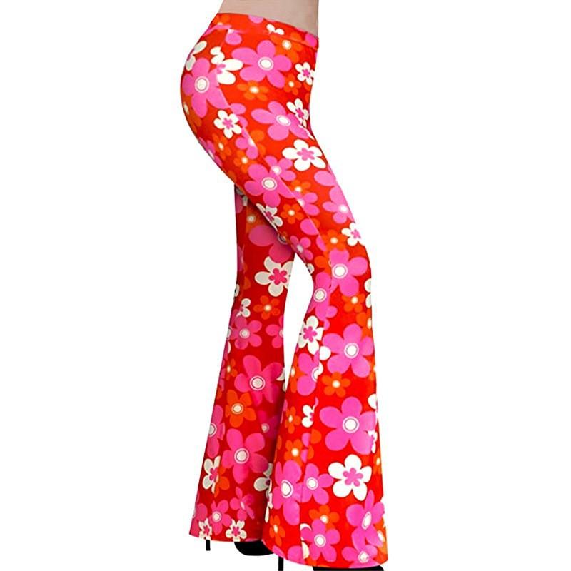 Women's Tight Retro Print Bootleg Pants - Elite Essence Store