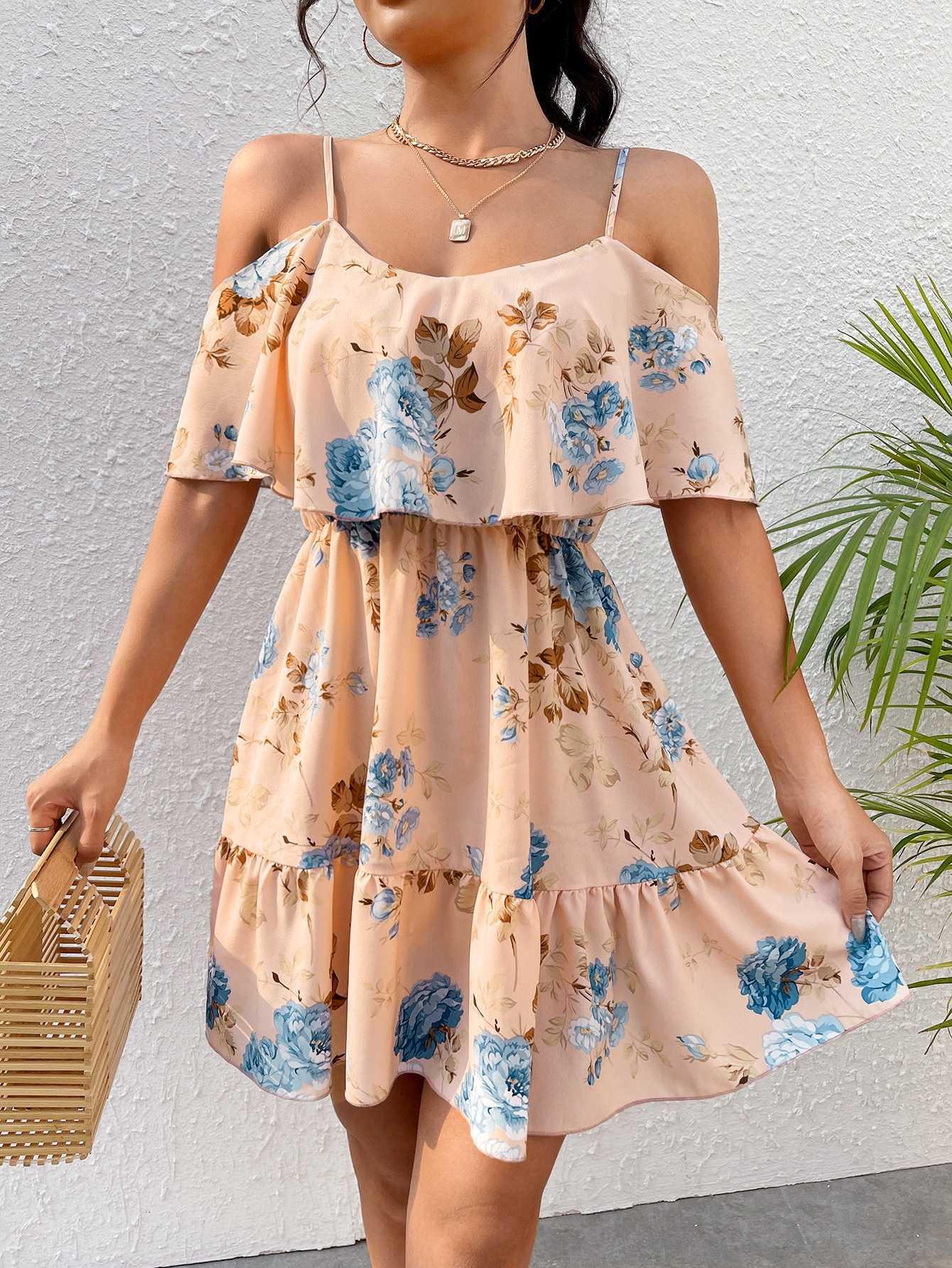 French Romantic Off-shoulder Waist Dress - Elite Essence Store