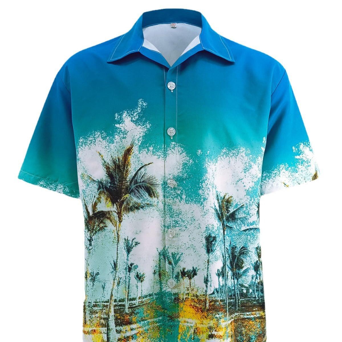 Hawaiian Shirt Men's Coconut Print Loose - Elite Essence Store