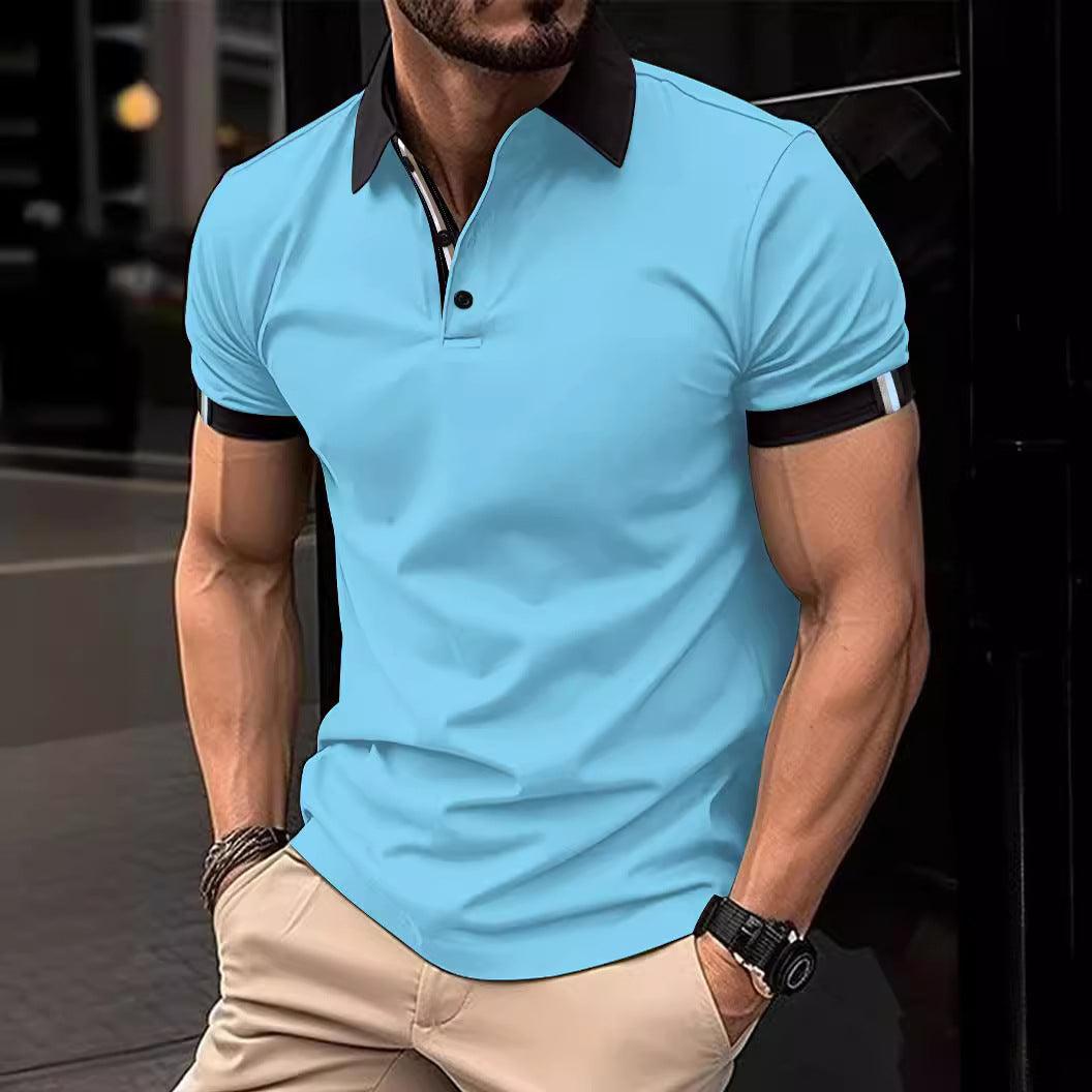 Men's Casual Button Solid Color Short Sleeves - Elite Essence Store