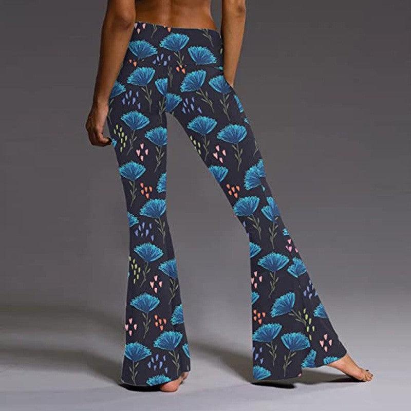 Women's Tight Retro Print Bootleg Pants - Elite Essence Store