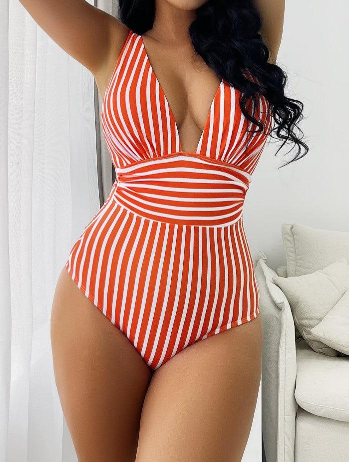 One-piece Swimsuit Sexy Stripes Swimsuit Women's Multi-color Bikini - Elite Essence Store