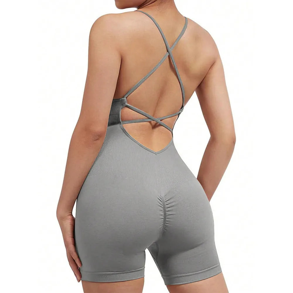 European And American Seamless Sexy Peach Hip One-piece Fitness Clothes Thread Quick-drying