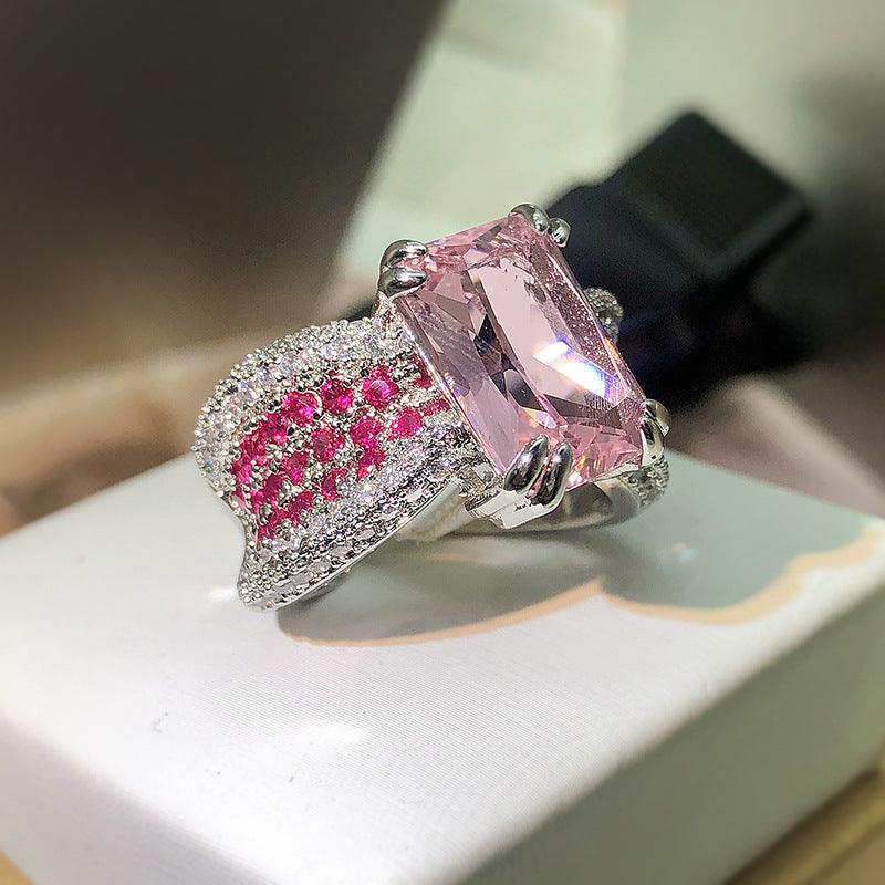 Women's Pink Diamond Ring With Personalized Opening - Elite Essence Store