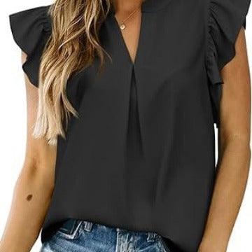 V-neck Design Wave Sleeveless Shirt For Women - Elite Essence Store