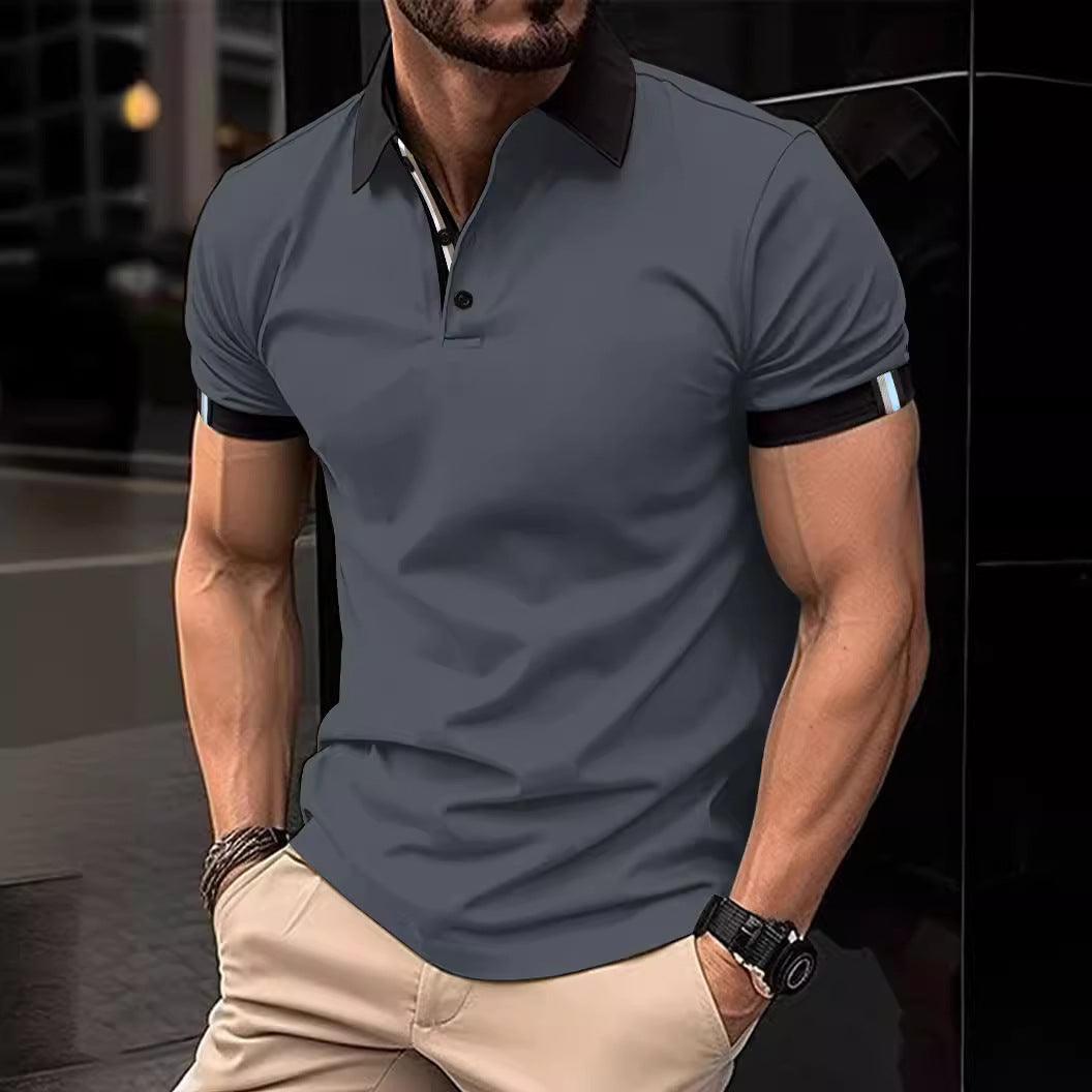 Men's Casual Button Solid Color Short Sleeves - Elite Essence Store