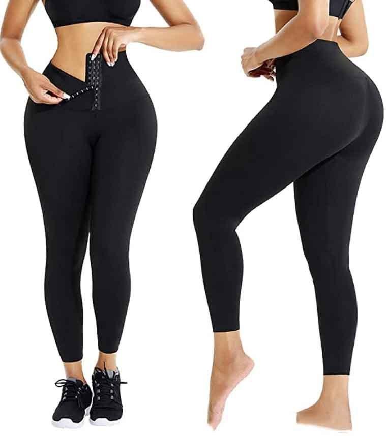 Fashion Ladies Simple Double Breasted Yoga Tights - Elite Essence Store