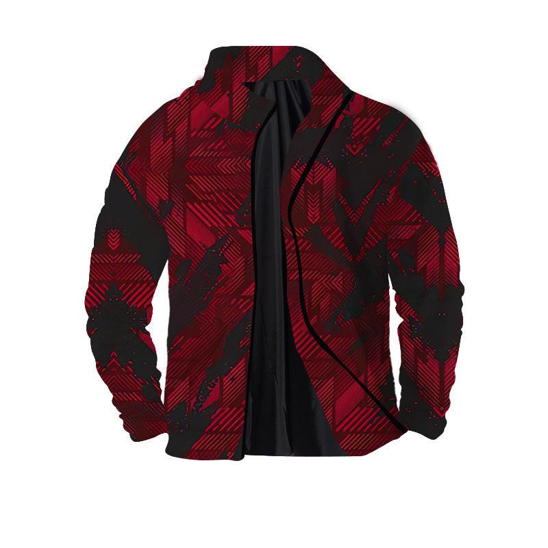 Men's Twill Digital Printing 3D Zipper Jacket - Elite Essence Store