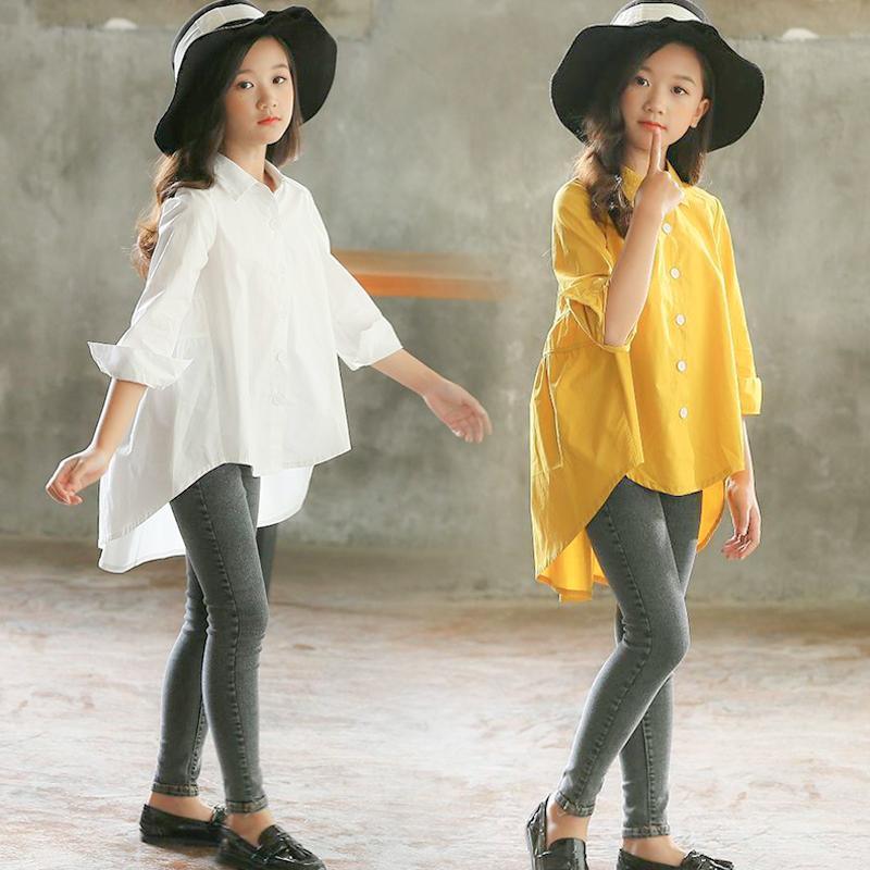 Girls' Big Kids Loose Fashionable Tops Korean Style Shirts Big Kids' Swallowtails - Elite Essence Store