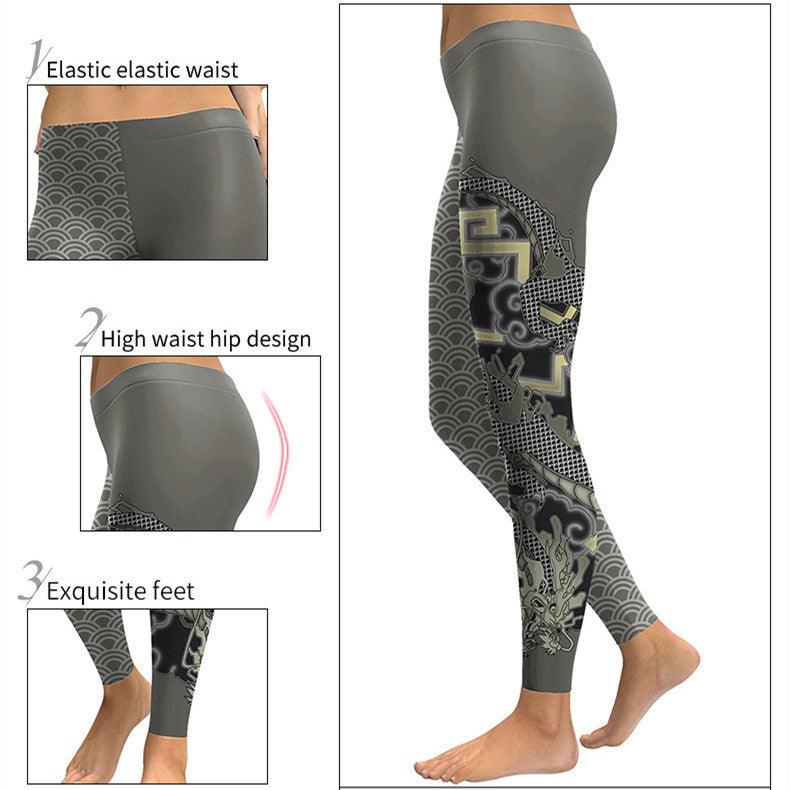 European And American Thin Leggings Women Wear Digital Printed Trousers - Elite Essence Store