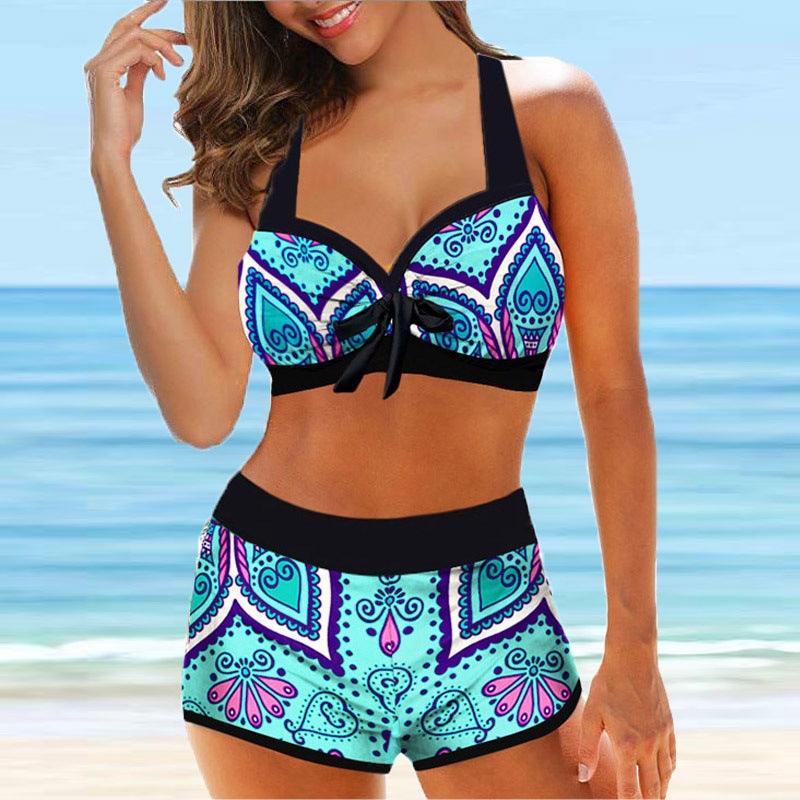 Women's Two Piece Swimsuit Slim Geometric Suit - Elite Essence Store