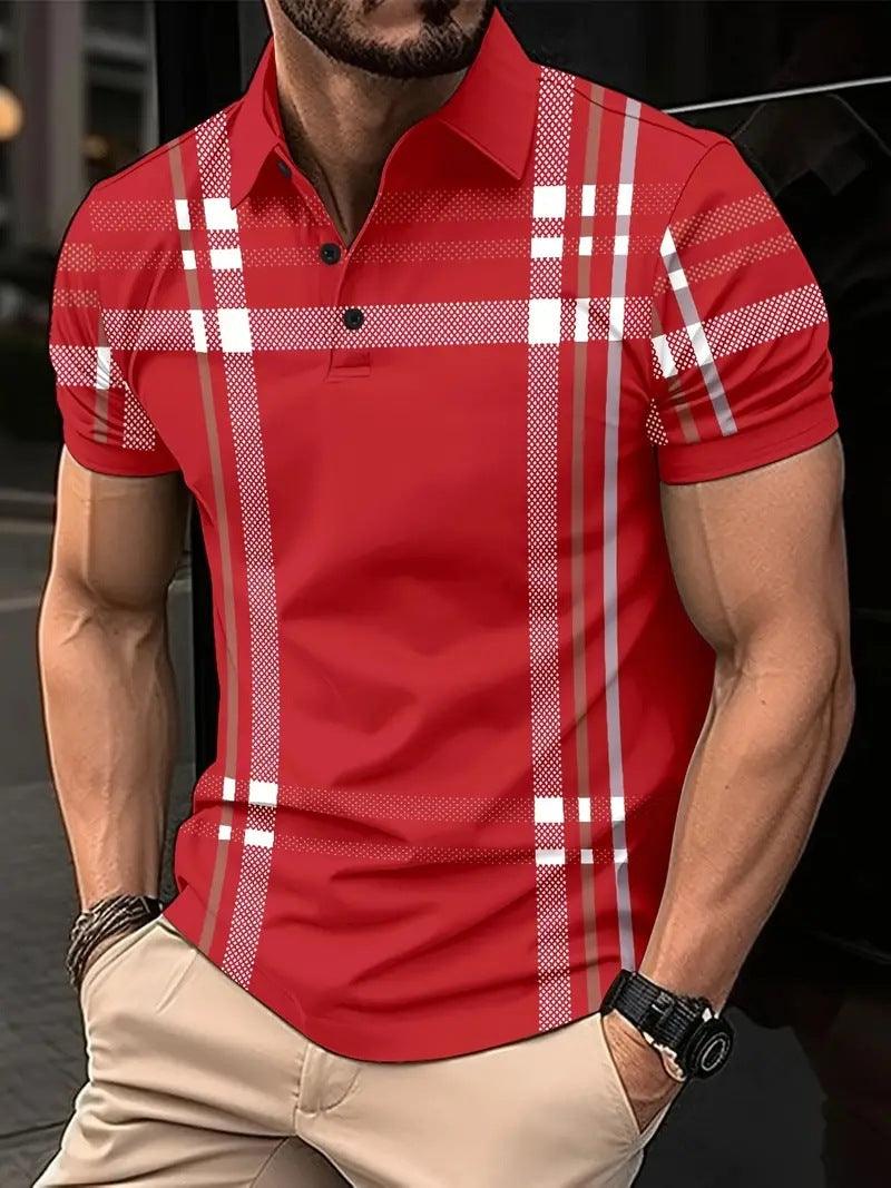 Business Plaid Slim Fit Polo Shirt - Elite Essence Store