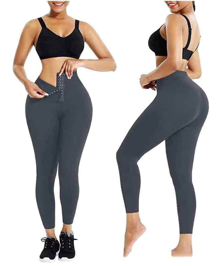 Fashion Ladies Simple Double Breasted Yoga Tights - Elite Essence Store