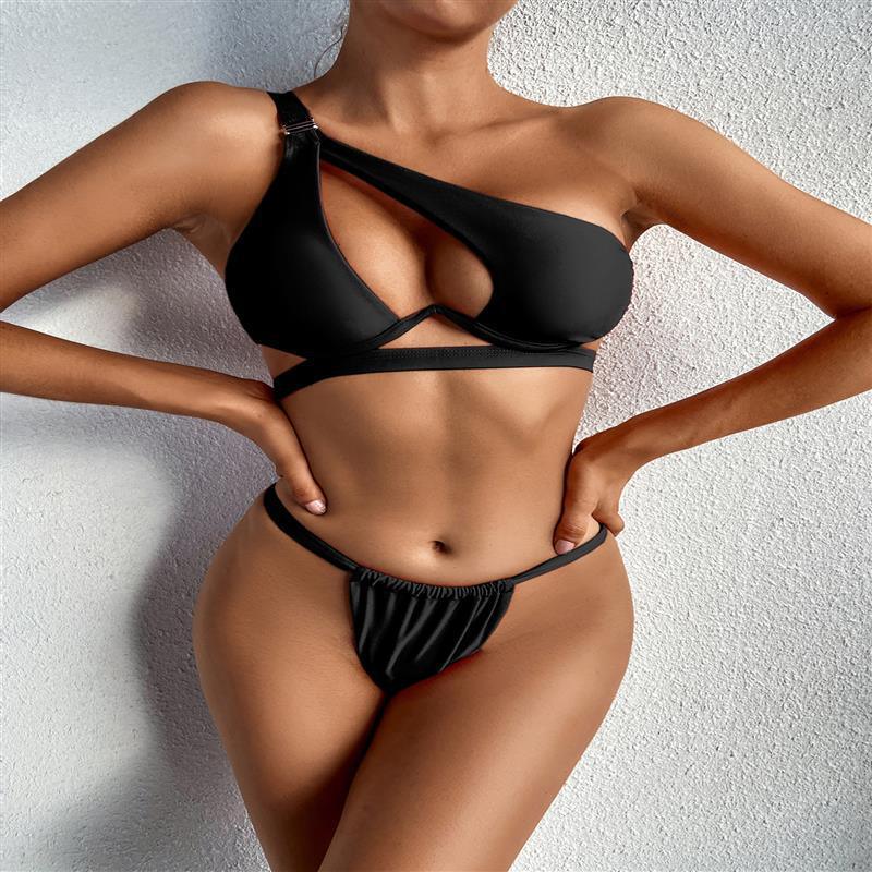 Solid Color Swimsuit Split Swimsuit - Elite Essence Store